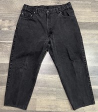 Levis Mens 545 Loose Fit 38x29 (36x26) Vintage Black Carrot Denim Jeans USA Made