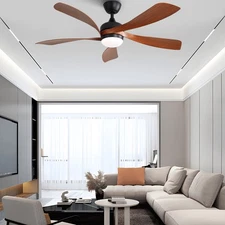 52 Inch Modern Ceiling Fans With Lights and Remote Control & Reversible Blades