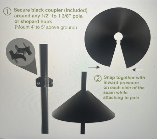 Woodlink Nabaf18 Audubon Wrap Around Eichhörnchen Schallwand 18 Zoll Schwerlast schwarz - Bild 18 von 18