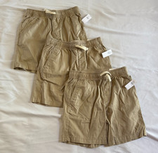 NWT Lot Of 3 Boys Uniform Old Navy Size 10-12 Shorts Khaki Pockets Elastic Waist