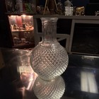 Clear Glass Decorative Decanter, Diamond Pattern, Round Shape — photo 1