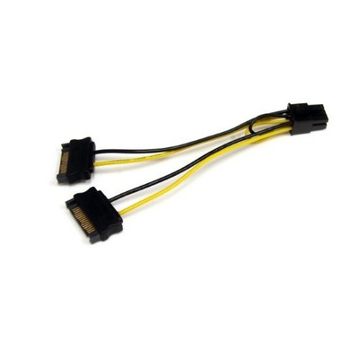 StarTech SATPCIEXADAP 6in SATA to 6 Pin PCIe Power Adapter