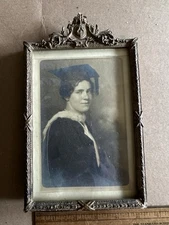 Antique Ornate Easel Stand Picture Frame Fits 4.5”x6.75” Art Nouveau Decoration 