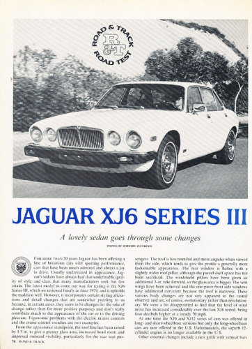 1980 Jaguar XJ6 Series III Sedan Classic Article P63 | eBay