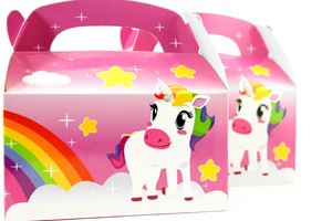 12pk-Pink-Unicorn-Rainbow-Birthday-Party-Gift-Treat-Boxes-Goody-Favors-Supplies
