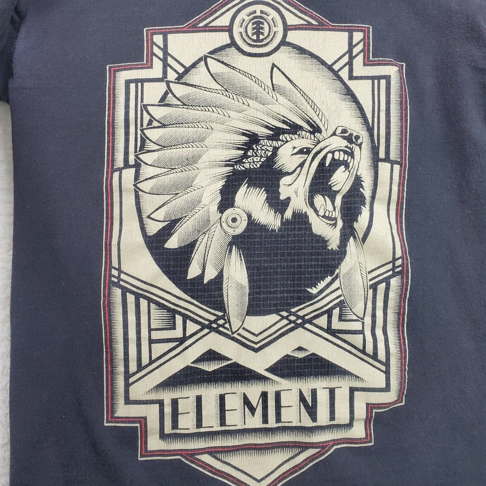 Element Men's Thermal Striped Sleeve T-shirt Small Layered Y2K Skater - Image 2 of 4