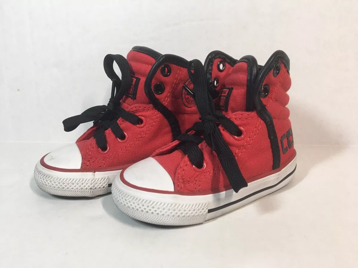 Converse CT Swag Hi 741343C Chuck Taylor Red And Black Sneaker INFANT Size 5