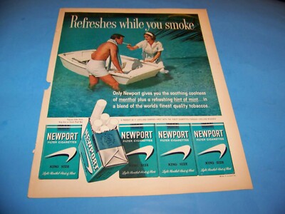 Sunoco / Newport Cigarettes Original Print Ad from Magazine Vintage 1961