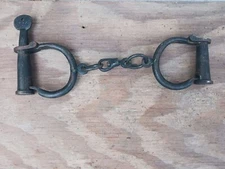 Antique Hand Cuffs With Key