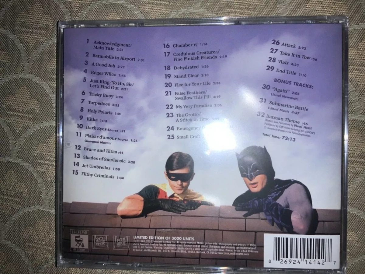 Nelson Riddle BATMAN THE MOVIE(1966) Limited Edition SOUNDTRACK OOP LaLa  Land CD