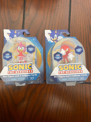 Sonic The Hedgehog Knuckles & Amy Action Figure 2.5  + 2 Collector Cards NEW!!