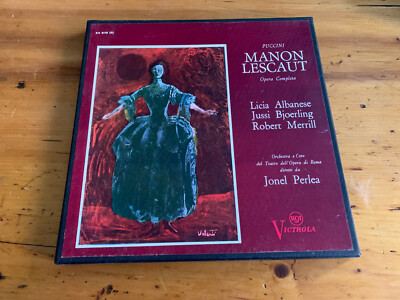 3 LP BOX Puccini Albanese Merrill Björling Calabrese Carlin Manon Lescaut