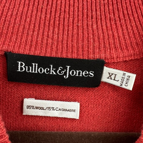 Suéter Bullock & Jones Para Hombres XL Rojo Lana Cachemira Tejido Pullover Cuello Simulado Lujo - Imagen 3 de 10