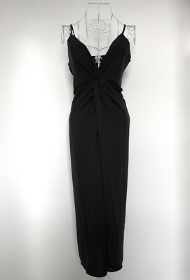 NEU H&M Midikleid L Schwarz Sommerkleid Spaghettiträger