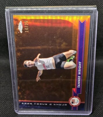 2024 Topps Chrome US Olympic Tanner Wright Orange Refractor #/25 Olympics USA