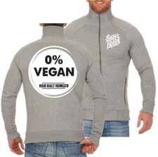 Sweatjacke Null Prozent VEGAN Hab halt Hunger Fleisch grillen lustige sprüche
