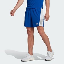 adidas Men's Own the Run 5 inch Shorts, Royal Blue White Men's Size S
