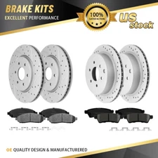 Front Rear Drilled Rotors &Brake Pads for Nissan Xterra Frontier Suzuki Equator