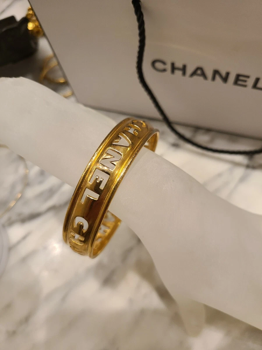 bracelet chanel jonc large 17cm loco cc coton imprime