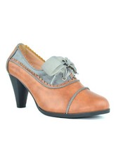 Women's Classic Lace Up Kitten Mid-Heel Round Toe Oxfords