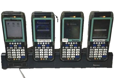 Set of 4 Intermec CN3 CN3FVH84000E100 Barcode scanner reader w/ cradle