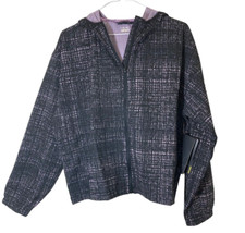 HIND Womens Running Jacket L Hood Black Purple Solace Reflective Active Wear