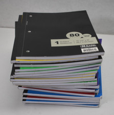 Lot of 22 Bazic 1-Subject Wireless Notebooks College Ruled Assorted WORN