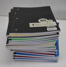 Lot of 22 Bazic 1-Subject Wireless Notebooks College Ruled Assorted WORN