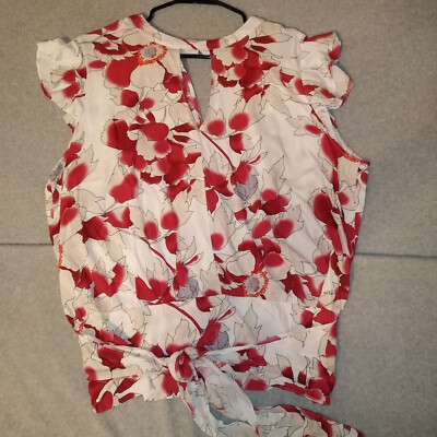 COC Clothing Obsessed Company Women Top 3XL Floral Pattern Sleeveles Round Neck