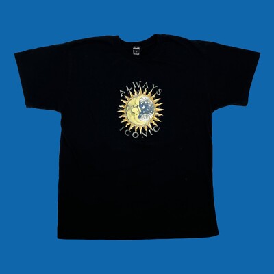 Always Iconic Justify Sun Moon Graphic Black Shirt Size Large