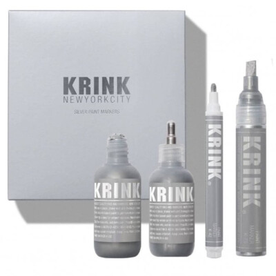 Krink Paint Marker - Super Silver Set - Permanent Graffiti Stift 4er Pack
