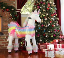 MEDALLION - My Pony Ride On Real Walking Horse 5-12 years old RAINBOW PK UNICORN