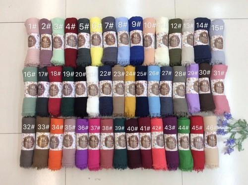 Crimp Frayed Edges Maxi Scarves Hijab Super Soft Shawl Wrap Good Quality Scarf - Picture 41 of 53