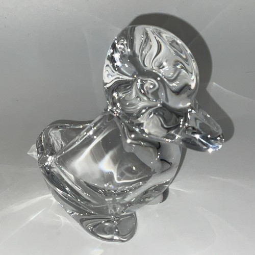 Pato de cristal firmado Vannes Le Chatel 4,25 pulgadas de alto - Imagen 3 de 11