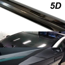 Super Gloss 5D Twill-Weave Black Carbon Fiber Vinyl Wrap Air Release Bubble Free