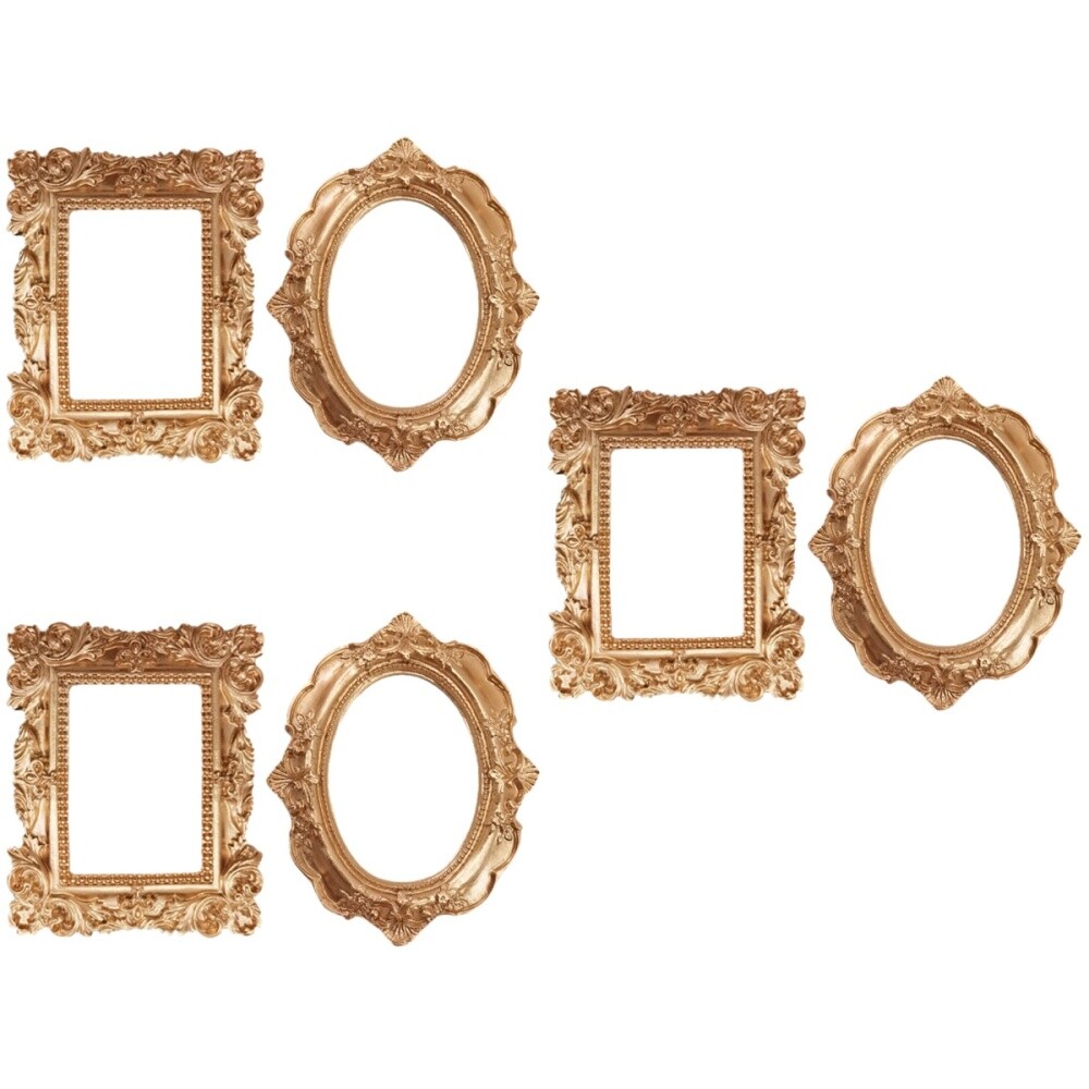 6 Pcs Small Golden Photo Frame Resin Baby Wedding Mini Frames eBay