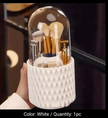 1 Stück 360° drehbar Make Pinsel Organizer Kosmetik Aufbewahrungsbox mit Deckel für Waschtisch 