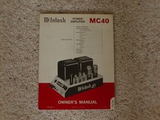 Vintage Original McIntosh MC40 Manual. Good Condition.