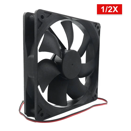 1/2X 12V 120x120x24mm 12cm dual Ball Bearing PC Brushless Cooling Fan 2Pin 120mm - Picture 3 of 12
