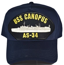 USS USS CANOPUS AS-34 Hat - NAVY BLUE - Veteran Owned Business