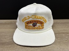 Vintage Washington Red Skins World Champions White Corduroy Otto Hat Cap