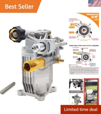 Universal 3/4'' Shaft Pressure Washer Pump - 2400 to 2800 PSI, 3.1 GPM Flow
