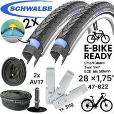 2x Schwalbe Marathon Plus 28 " x 1,75 " (47-622) Pneumatici, Leva Ruote, Tubi Av