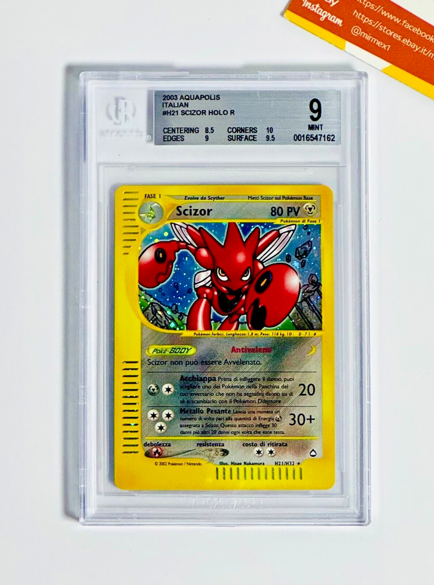 Pokemon BGS 9 Scizor #H21 Holo Aquapolis 2003 Italiano | eBay