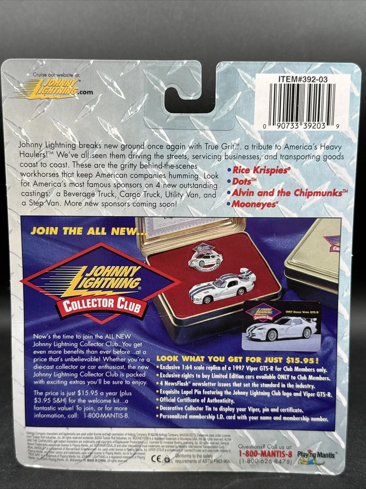 2000 Johnny Lightning GOLD GMC VAN ALVIN & CHIPMUNKS TRUE GRIT Playing Mantis - Image 3 of 3