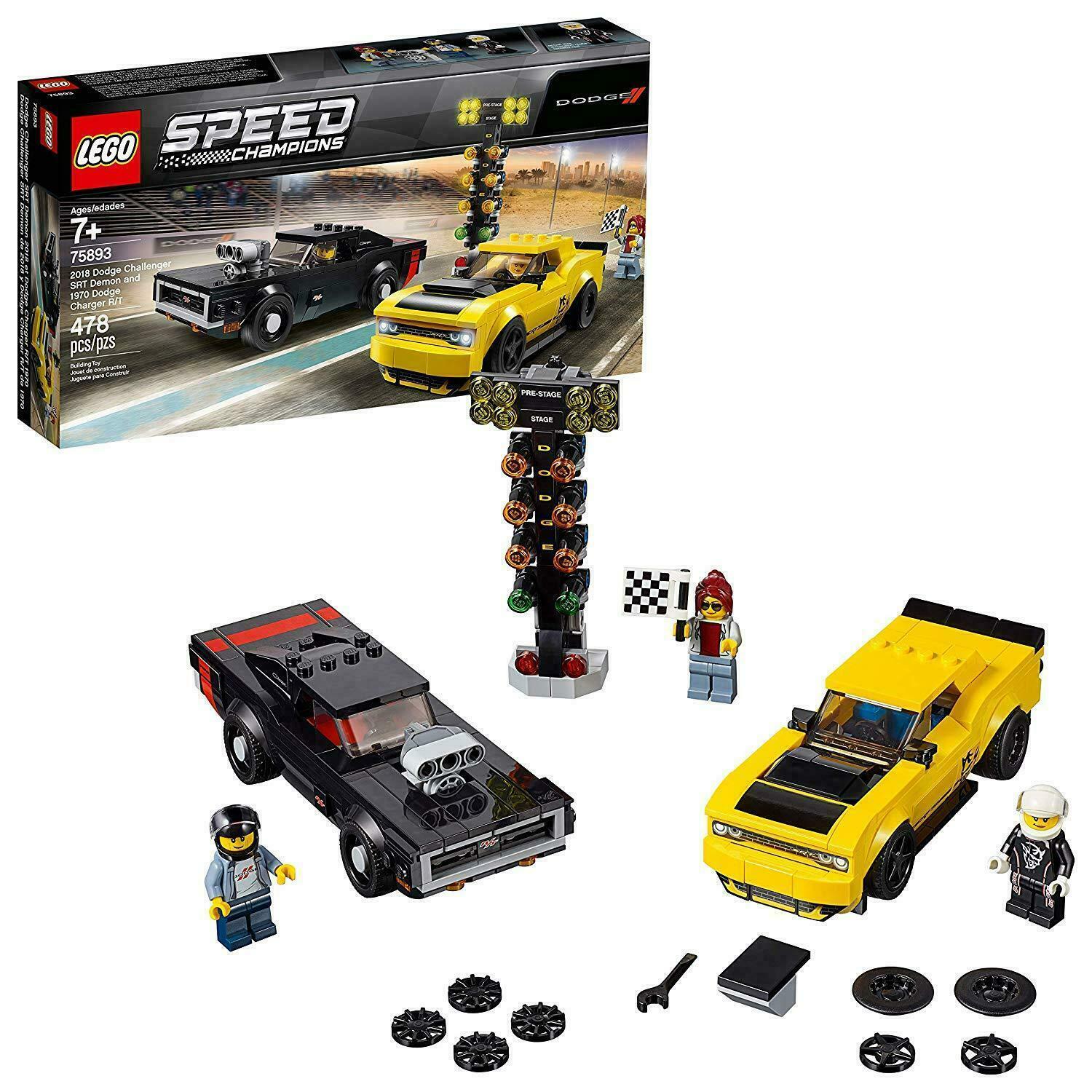 LEGO 75893 - 2018 Dodge Challenger SRT Demon and 1970 Dodge Charger R/T 