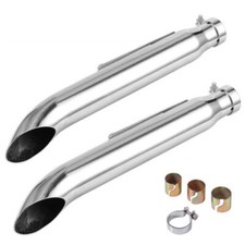 2x Motorcycle Exhaust Muffler Pipe Sport Sliding Silencer for Cafe Racer Bobber
