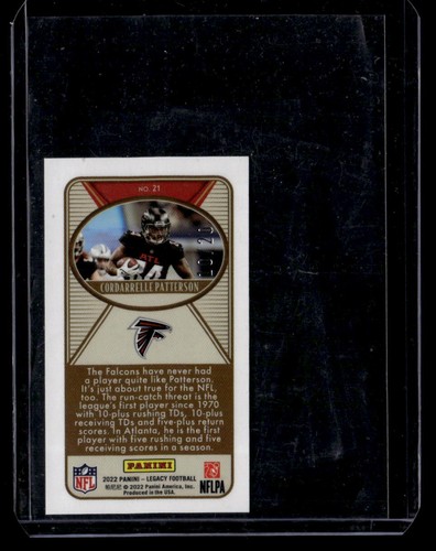 2022 Panini Legacy #21 Cordarrelle Patterson Premium Mini Sapphire #/20 - Picture 2 of 2