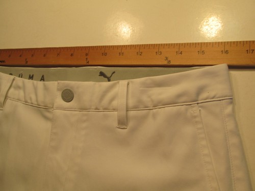 PUMA Golf Pants Men 32 White Straight Leg Slash Pockets Elastic Waist Band - Picture 9 of 13