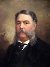 Oil painting male portrait Chester A Arthur with big Beard canvas